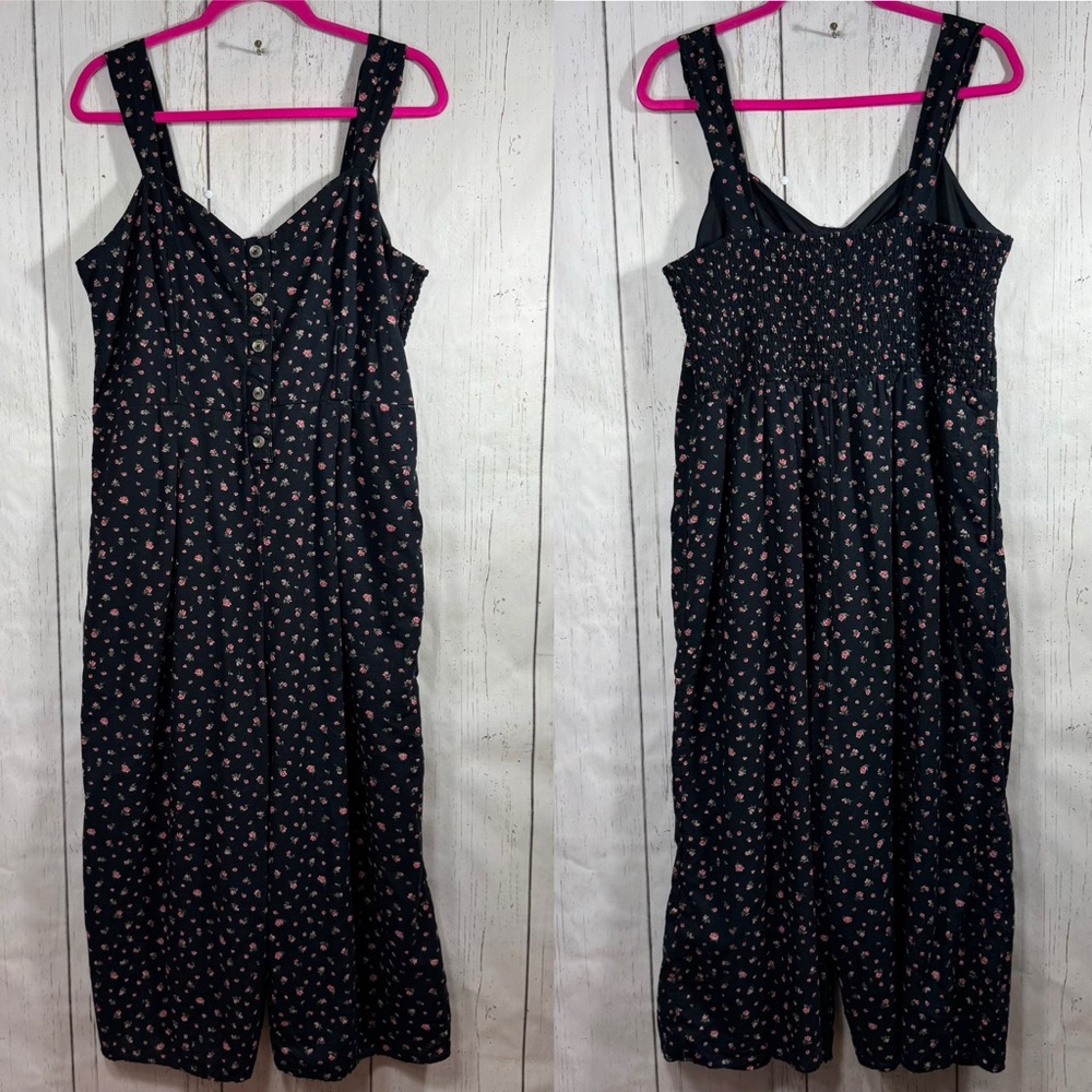 American Eagle Outfitters Black Floral Jumpsuit